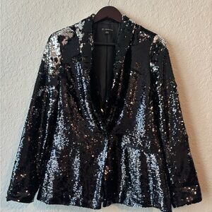 INC International Concepts Black Sequin Blazer